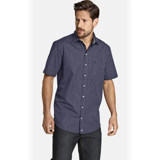 Jan Vanderstorm casual overhemd blauw
