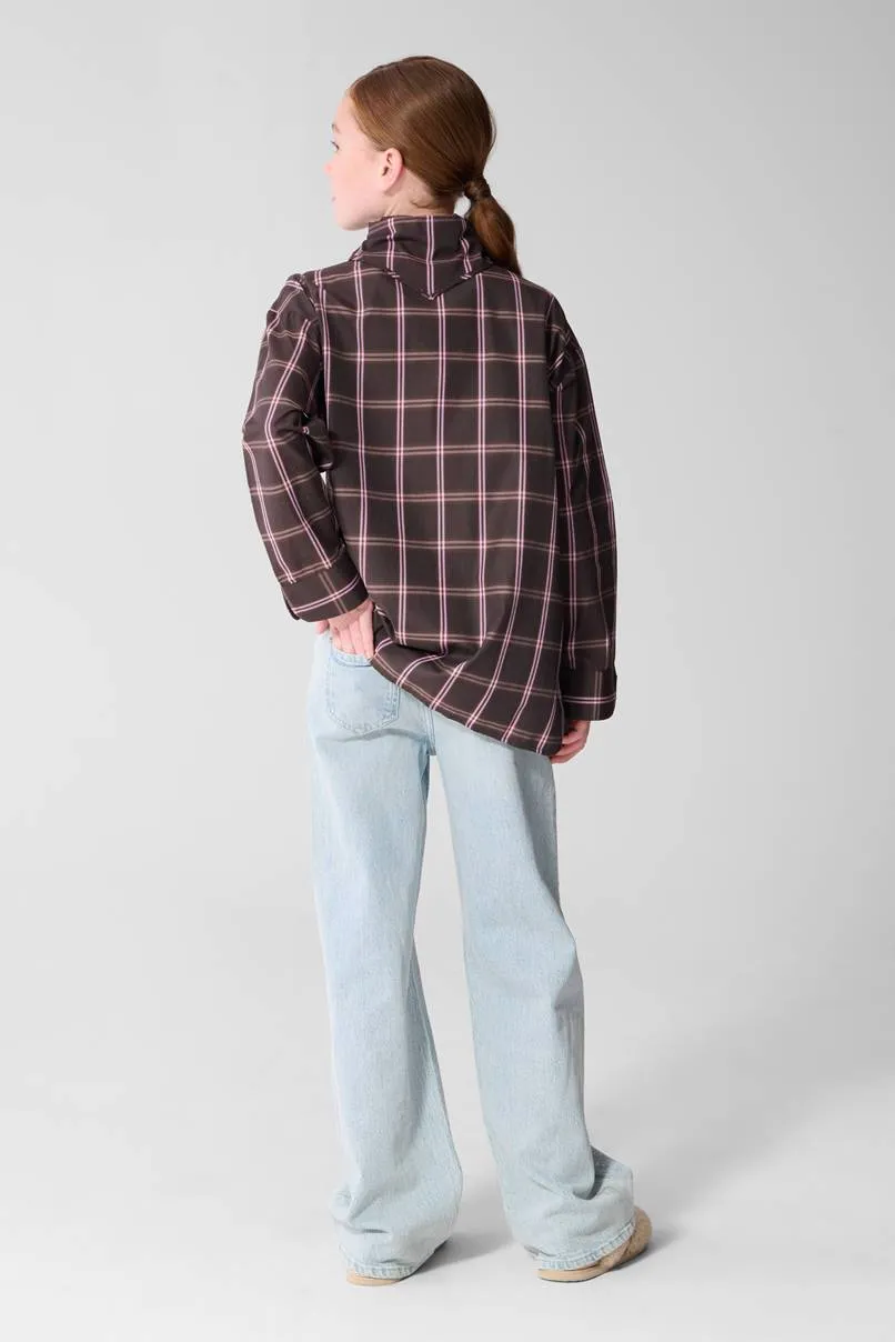Shoeby geruite blouse donkerbruin, foto 5