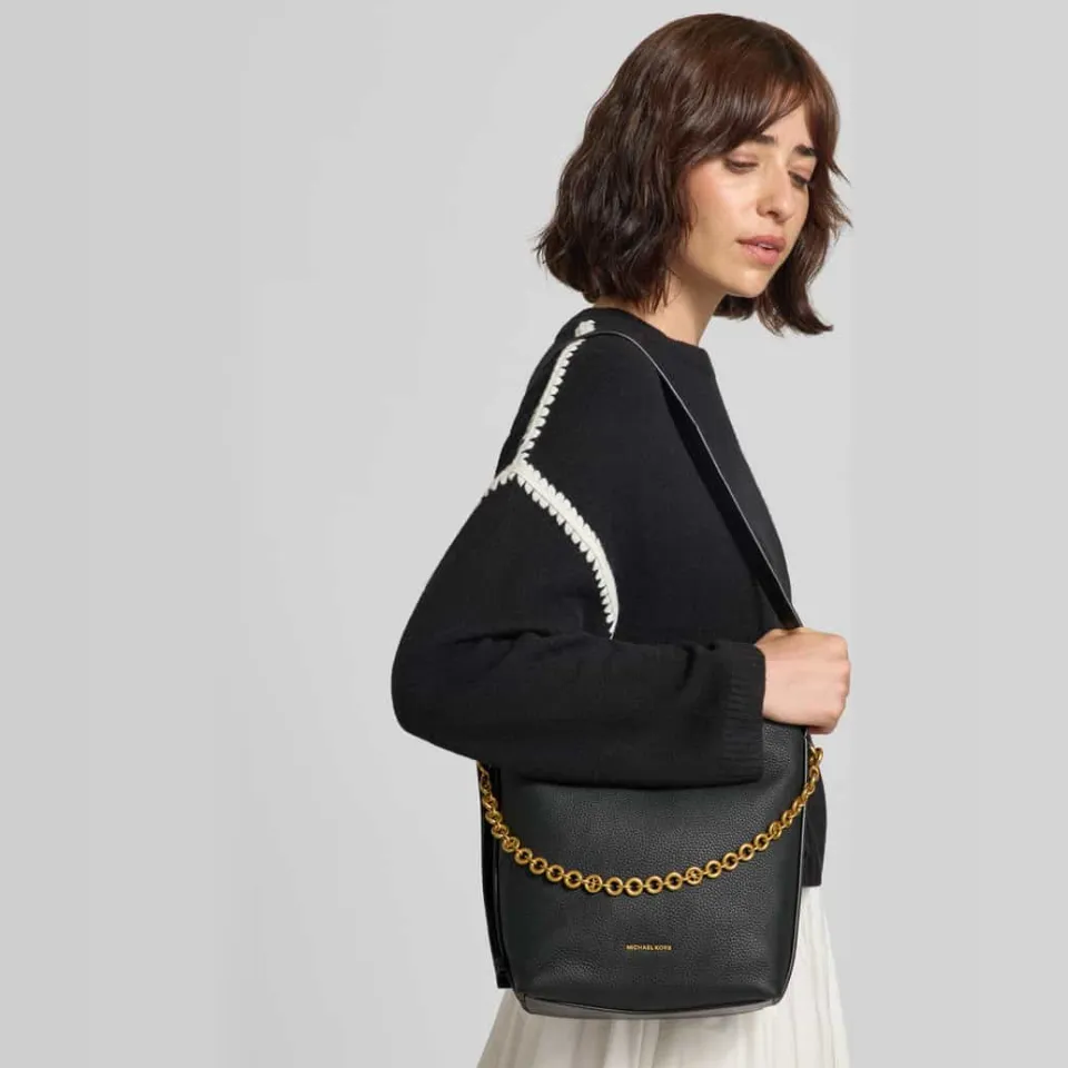 MICHAEL Michael Kors Handtas in echt leer model 'Nolita' zwart, foto 3