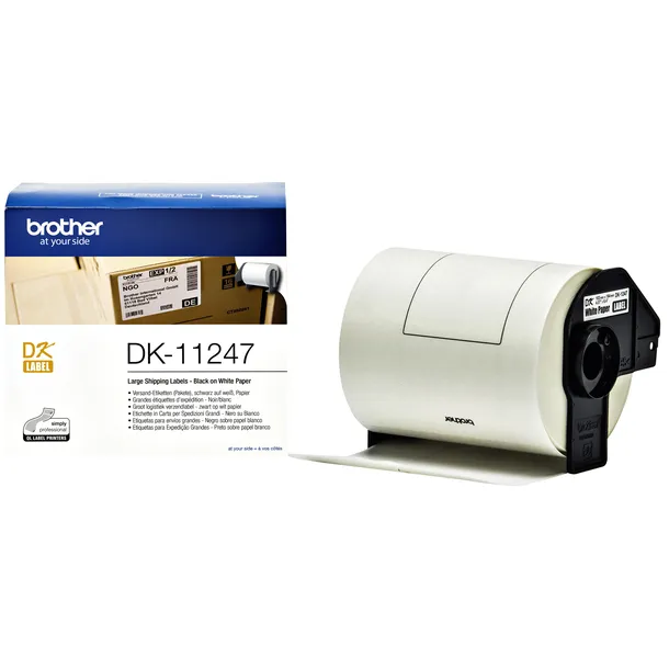 Brother Etiket brother dk-11247 verzendlabel groot 103x164mm 1 rol Zwart op wit