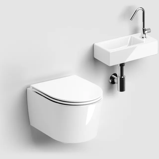 Clou InBe toilet met fontein glanzend wit
