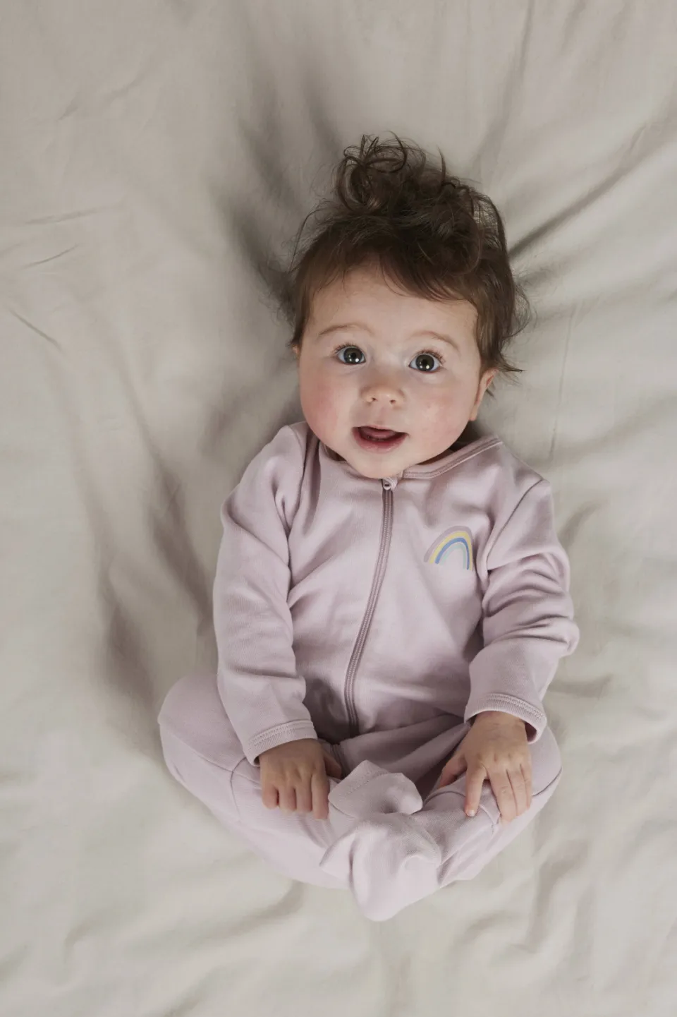 NAME IT BABY pyjama ecru lila set van 2 Ecru/lila