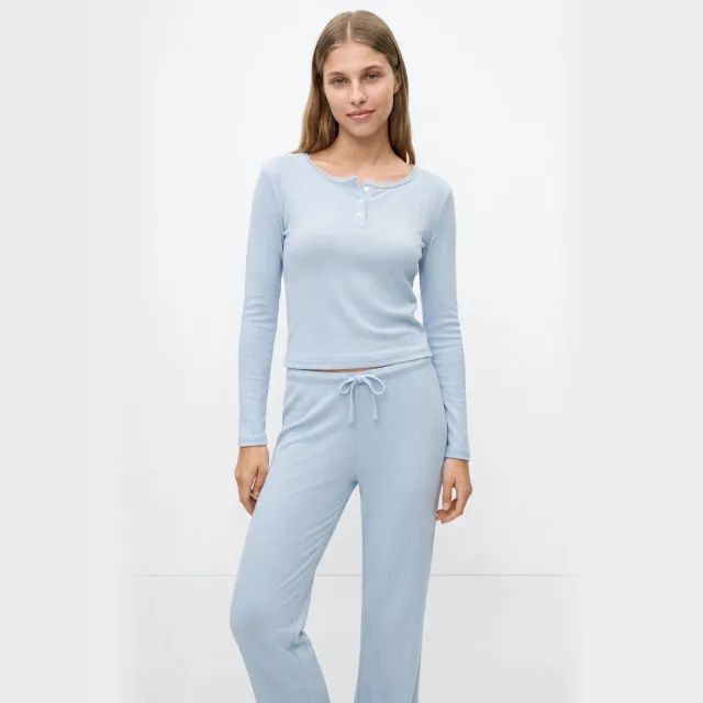 Mango pyjama lichtblauw