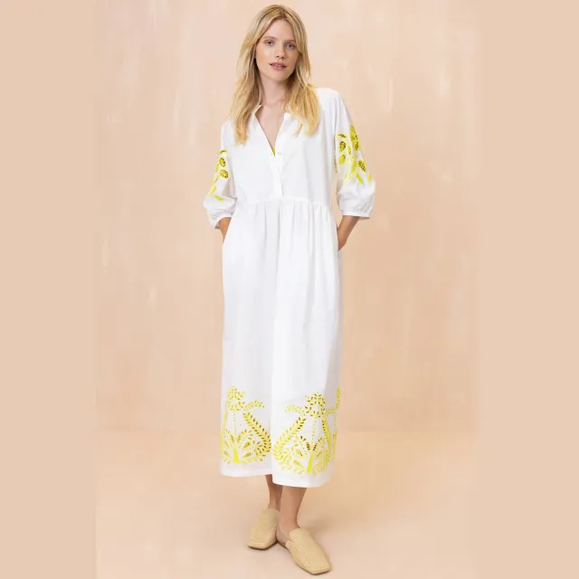 Oilily midi jurk ecru ecru / geel