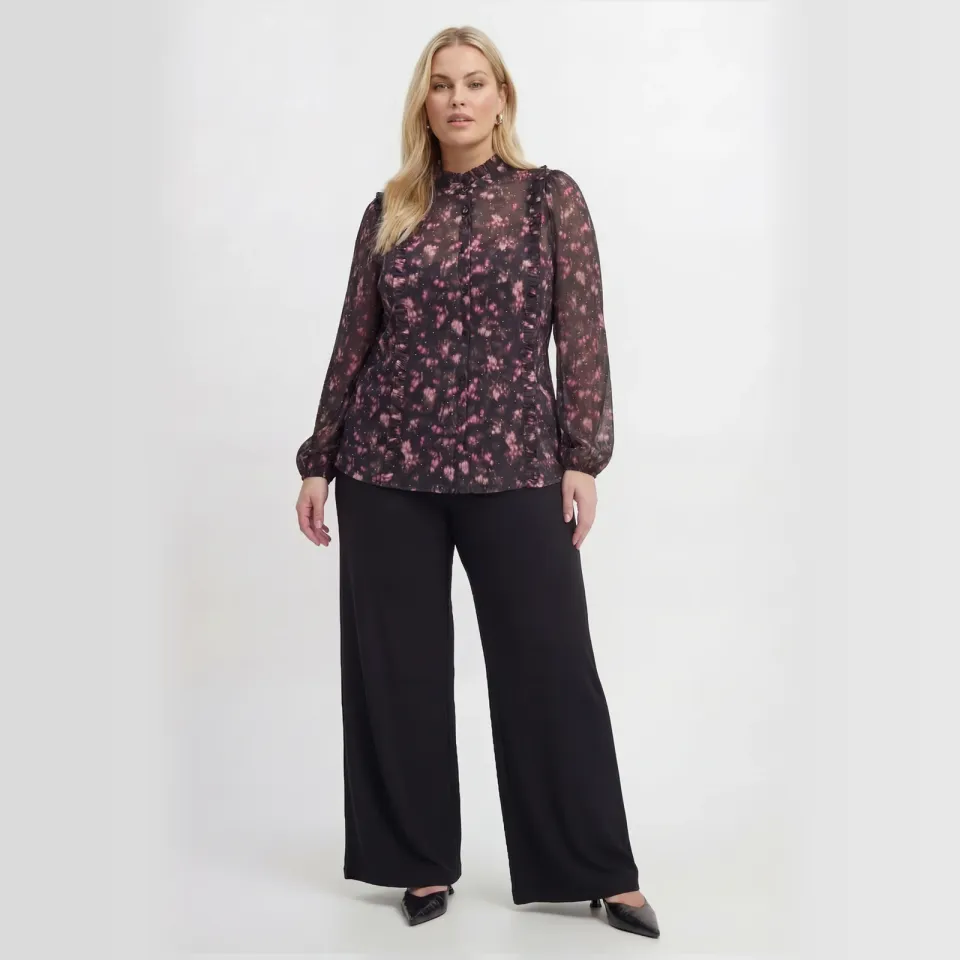 Yoek Blouse Rosy zwart, foto 2