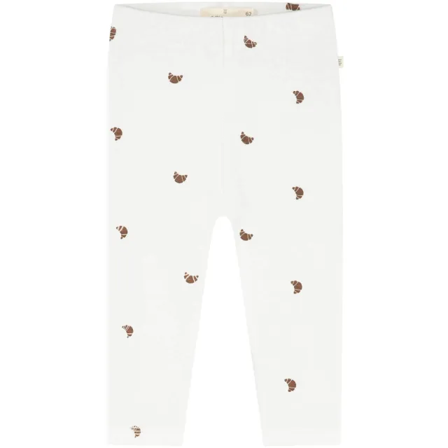 A Tiny Story katoenen babybroek met print wit Wit/bruin