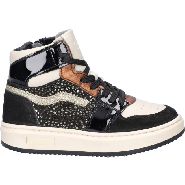 Nelson Kids leren sneakers zwart multi