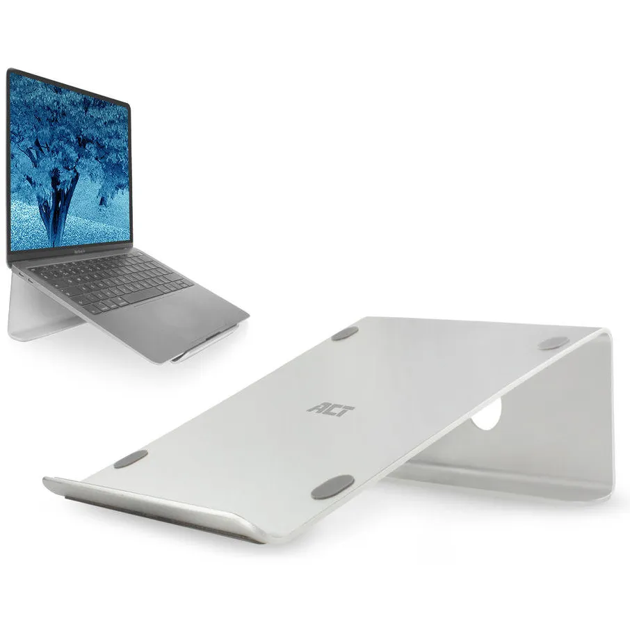 ACT AC8115 aluminium laptopstandaard zilver, foto 2