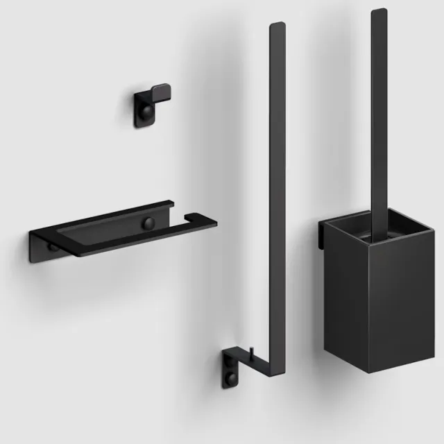 Clou Accesoireset Toilet Clou Fold Mat Zwart