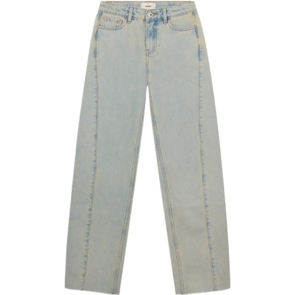 Shoeby barrel high waist barrel jeans washed light blue denim, foto 3