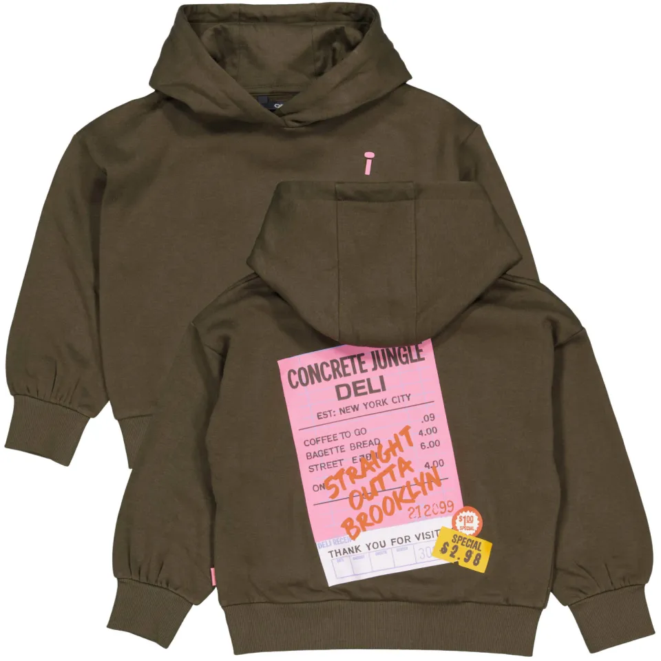 QPI hoodie met backprint - donkergroen, foto 2