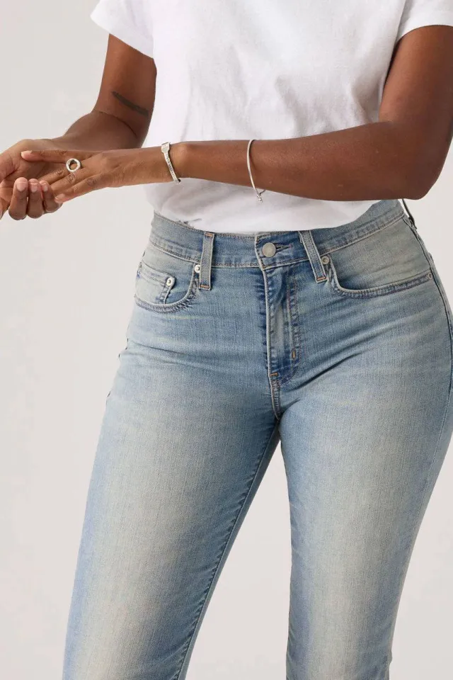Levi's 724 high waist straight leg jeans medium blue denim, foto 6