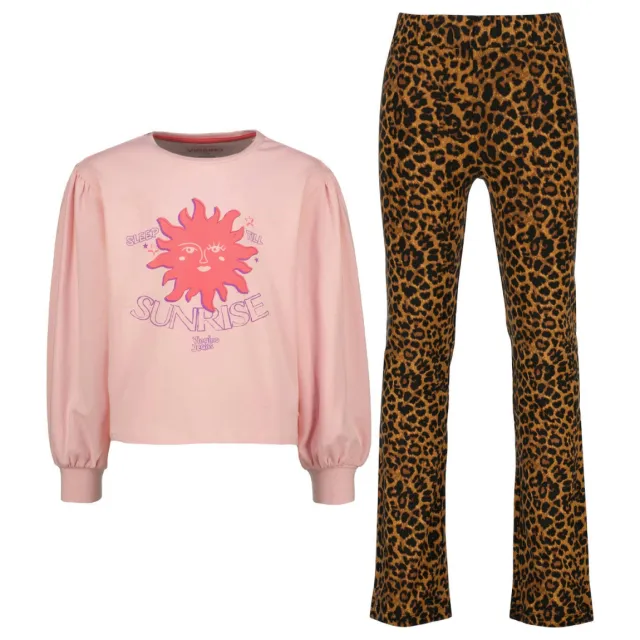 Vingino pyjama met panterprint bruin/lichtroze Bruin / lichtroze