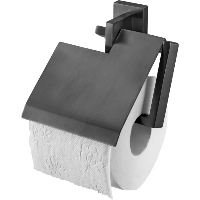 Haceka Toiletrolhouder Haceka Edge Met Klep Geborsteld Grafiet