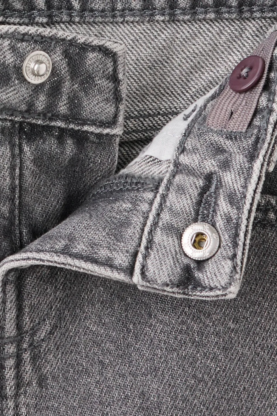 Mango Kids straight leg jeans met borduursels en sterren - grey denim, foto 5