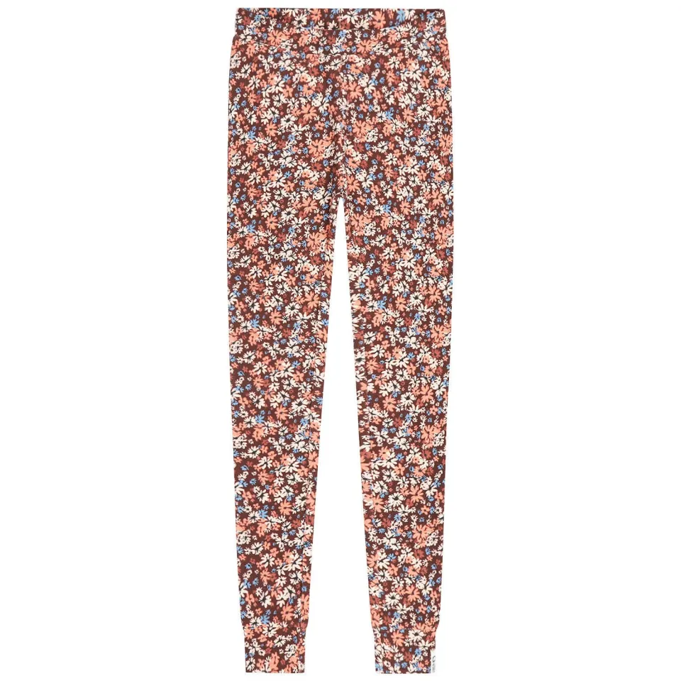 Tumble 'n Dry gebloemde legging donkerrood Donkerrood/roze/blauw