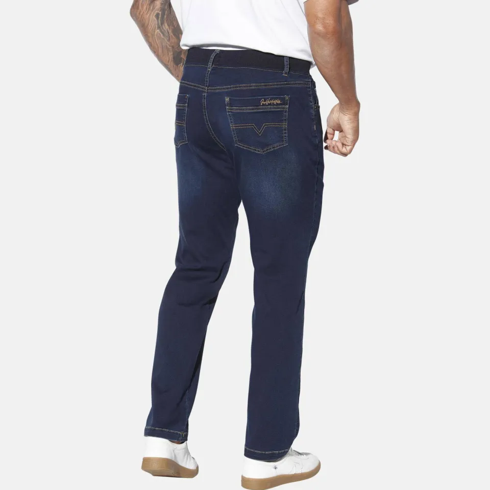 Jan Vanderstorm HARLUND regular straight leg jeans donkerblauw blauw, foto 3