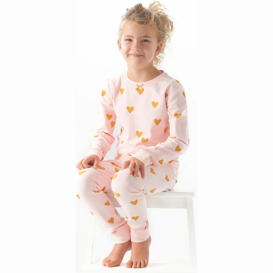 Little Label pyjama met hartjes roze/goud