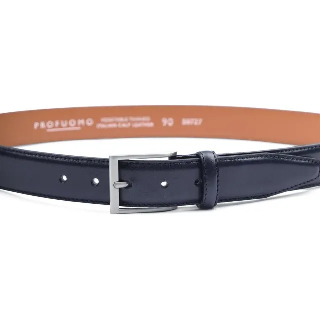 Profuomo leren riem blauw