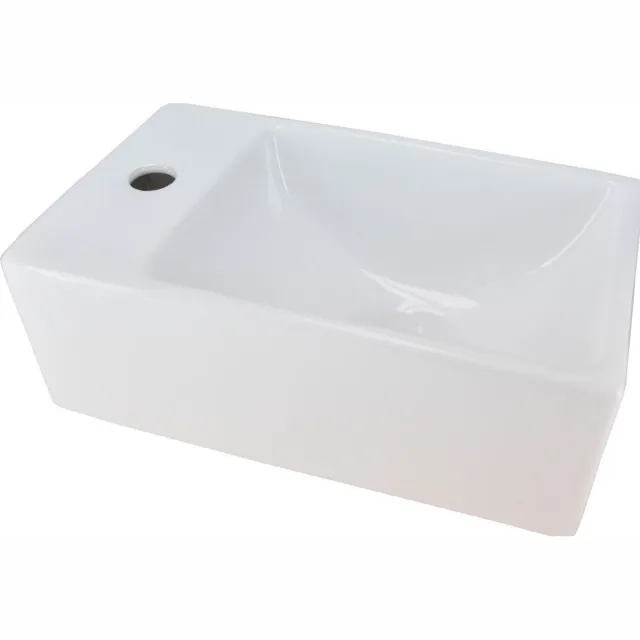 Wiesbaden Fontein Rhea Mini XXS 30,5x18x11cm wit (kraangat links) Hoogglans Wit