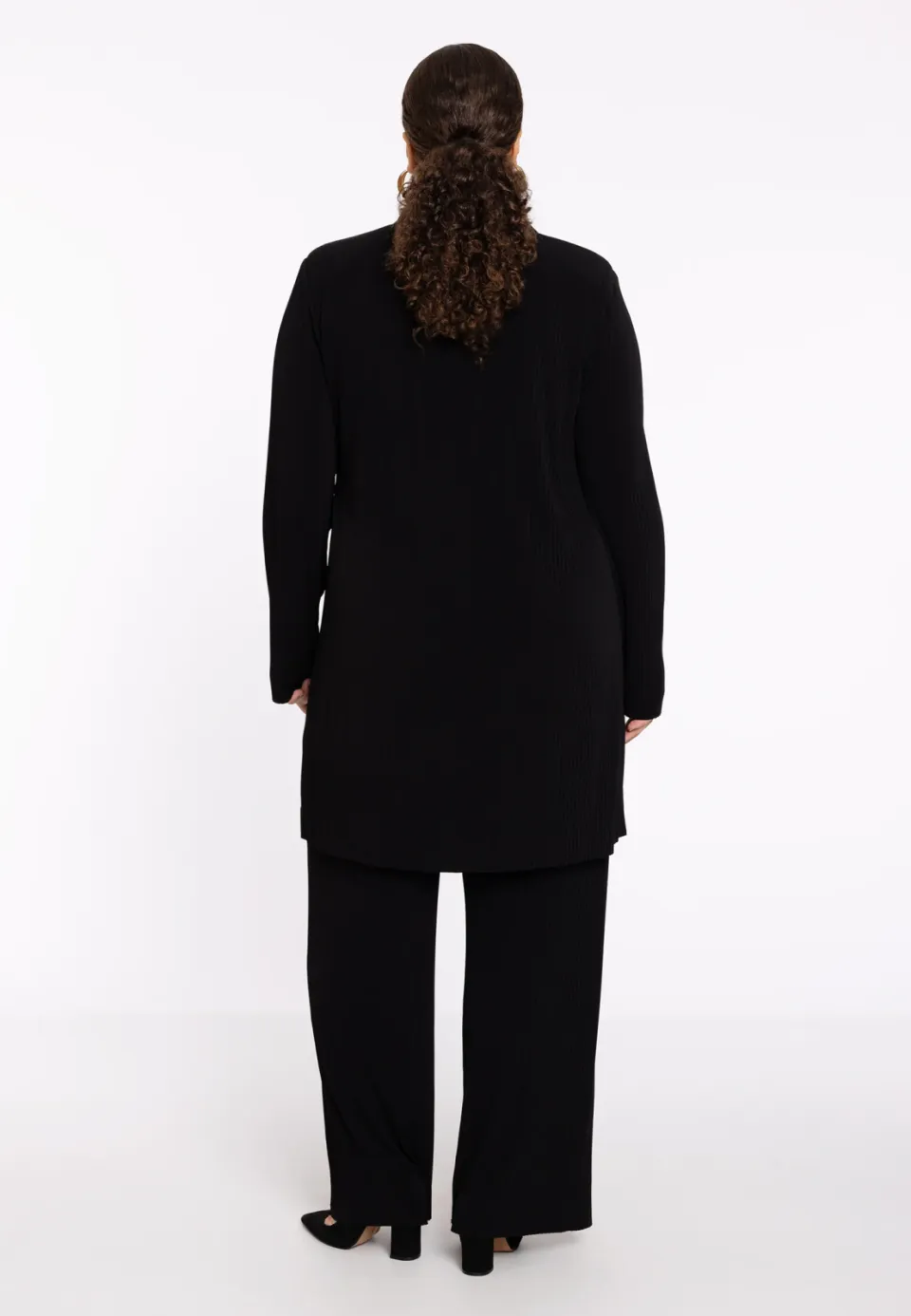 Yoek plissé pantalon zwart, foto 4
