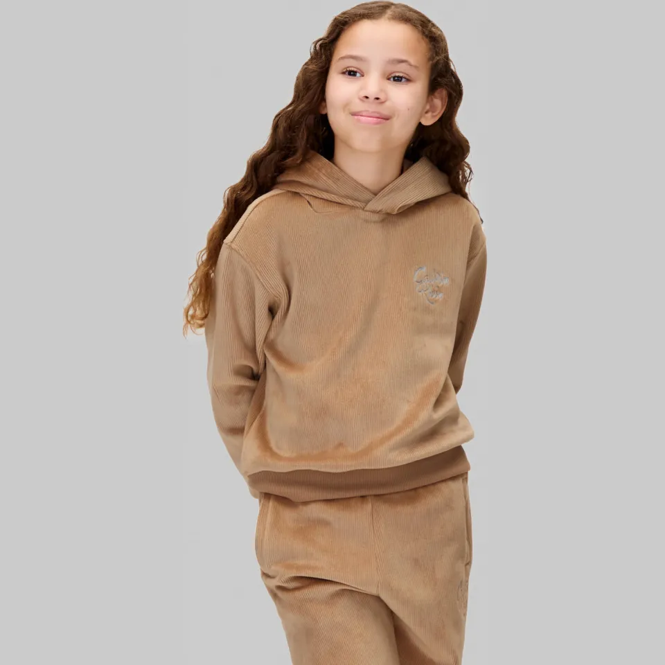 Calvin Klein fluwelen hoodie + broek lichtbruin, foto 4