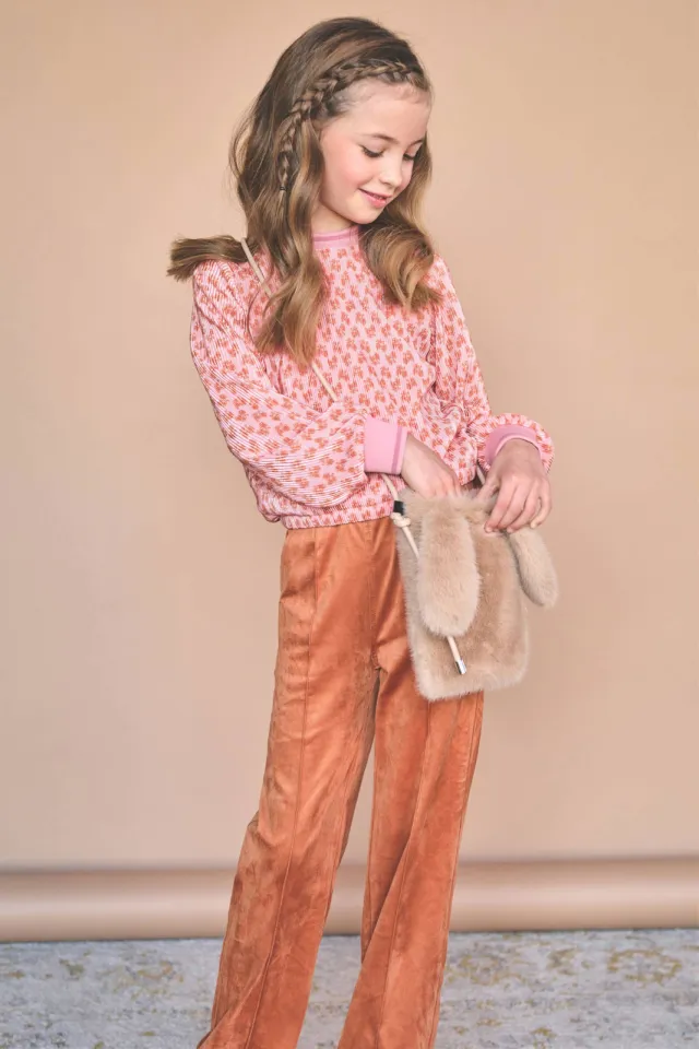 Nono Temmy blousetop roze met print Roze/oranje