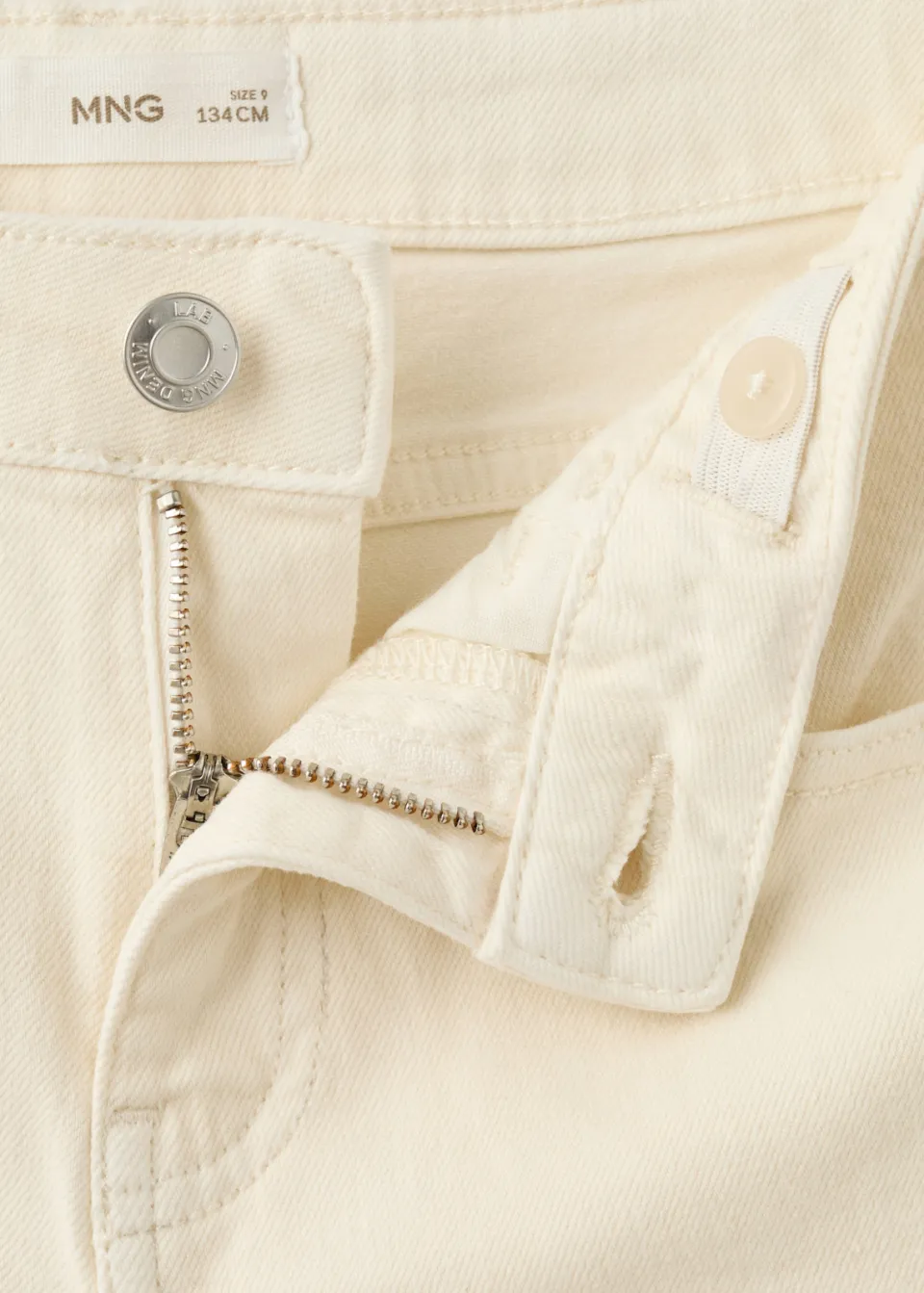 Mango Kids denimshort lichtgeel, foto 5