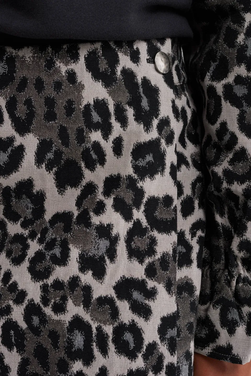 WE Fashion korte rok met panterprint grijs/ecru, foto 6