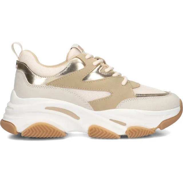 Steve Madden Progressive chunky leren sneakers beige/goud, foto 2