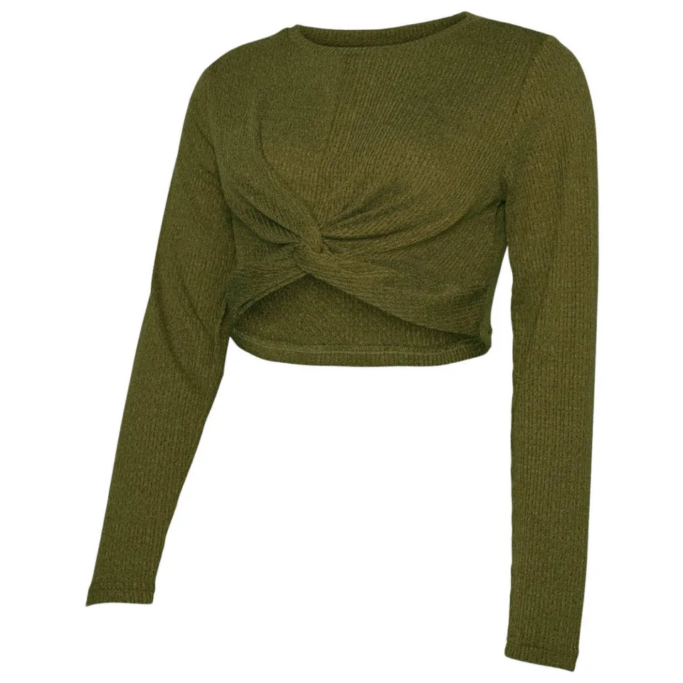 Mamalicious aansluitende cropped gebreide zwangerschapstop groen, foto 2