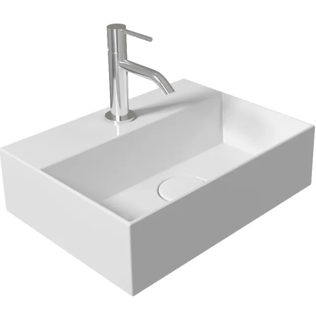 Salenzi Fontein Salenzi Spy 40x30 cm Glans Wit (inclusief bijpassende waste)