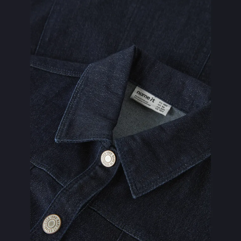 NAME IT midi spijkerjurk donkerblauw dark blue denim, foto 6