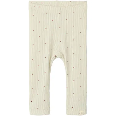 Lil' Atelier BABY legging met stippen ecru