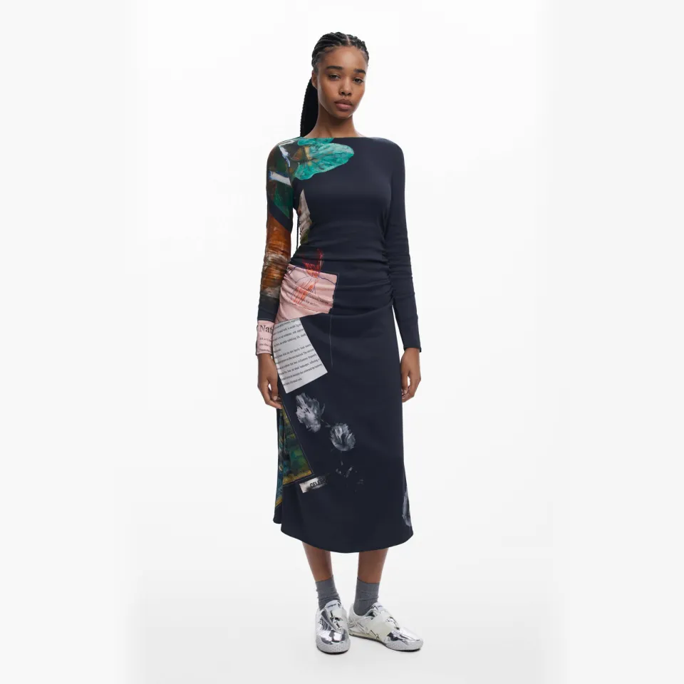 Desigual midi jurk zwart