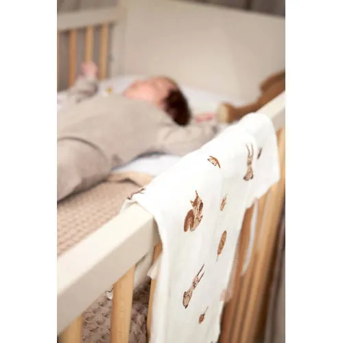 Meyco hydrofiele swaddle Forest Animals toffee set van 2 bruin/wit, foto 5
