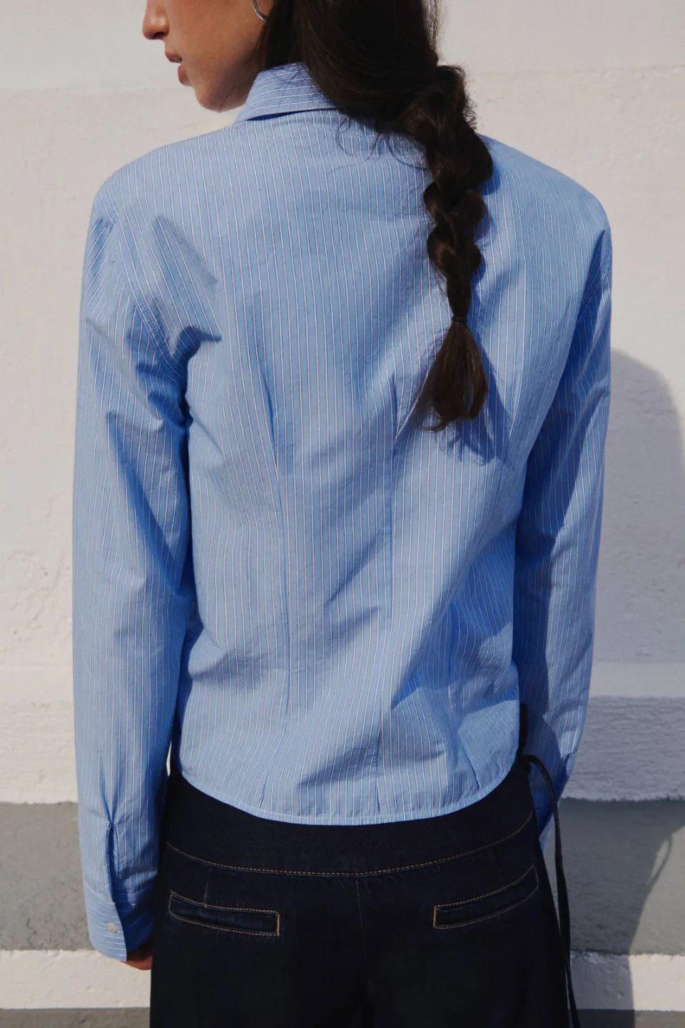Mango Teen gestreepte blouse lichtblauw lichtblauw/wit, foto 4