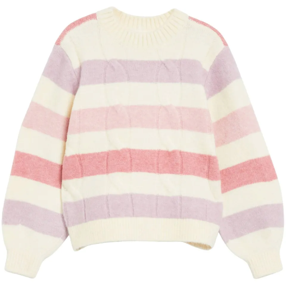 S.Oliver gebreide gestreepte trui - beige/roze/paars, foto 3