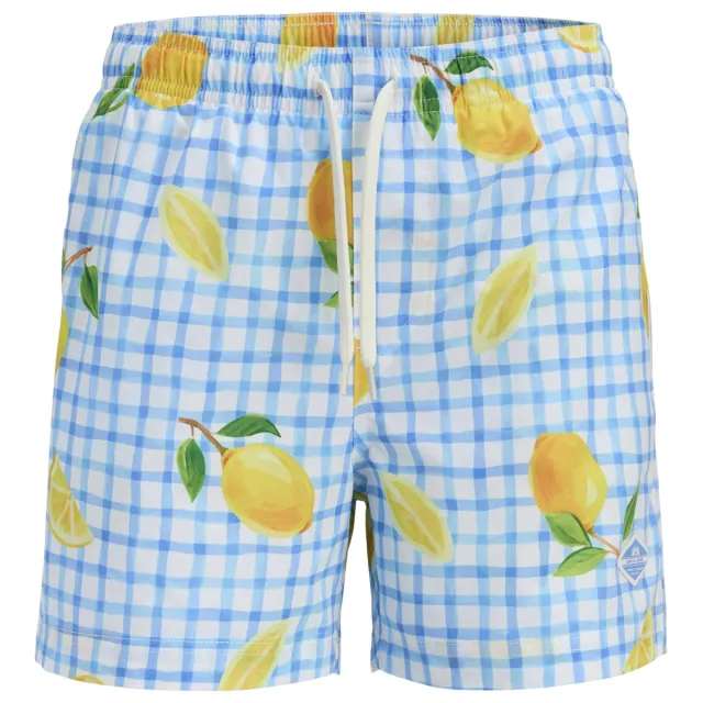 Jack & Jones JUNIOR zwemshort lichtblauw/geel/wit, foto 2