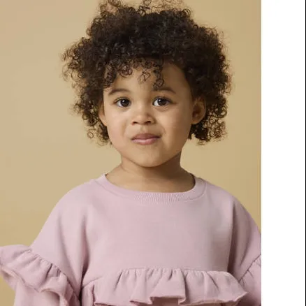 Lil' Atelier MINI loose fit sweater met ruches - roze, foto 3