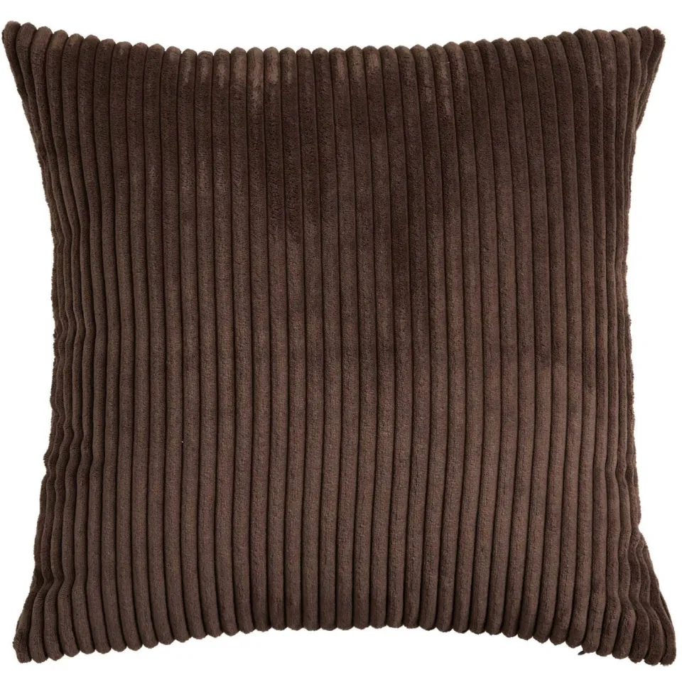 NOUS Living vierkante gestreepte sierkussenhoes Boy 45x45 cm - donkerbruin, foto 3