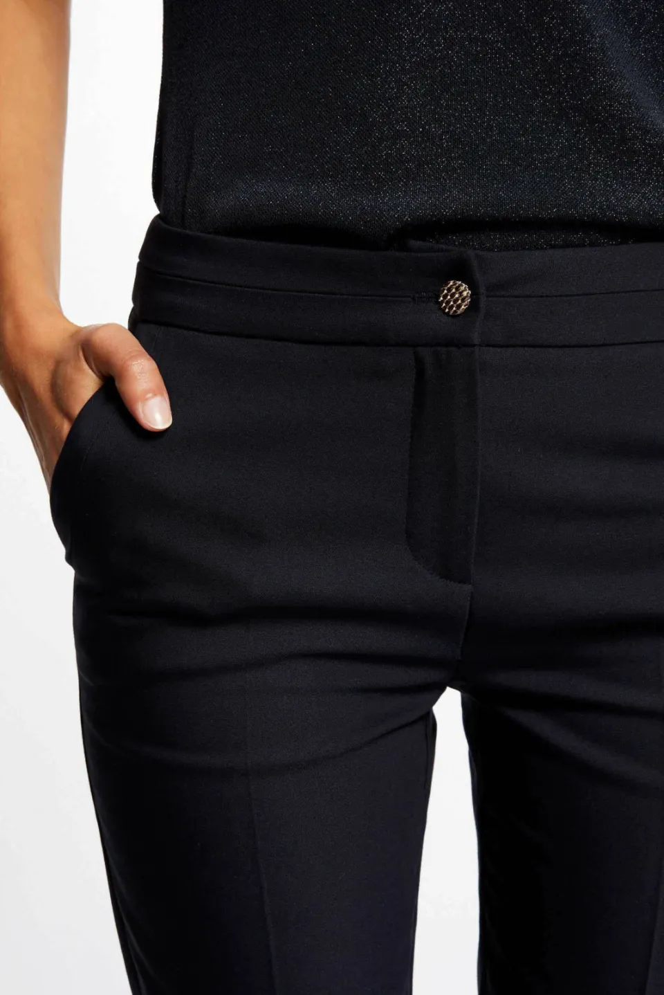 Morgan City cropped pantalon marineblauw, foto 7