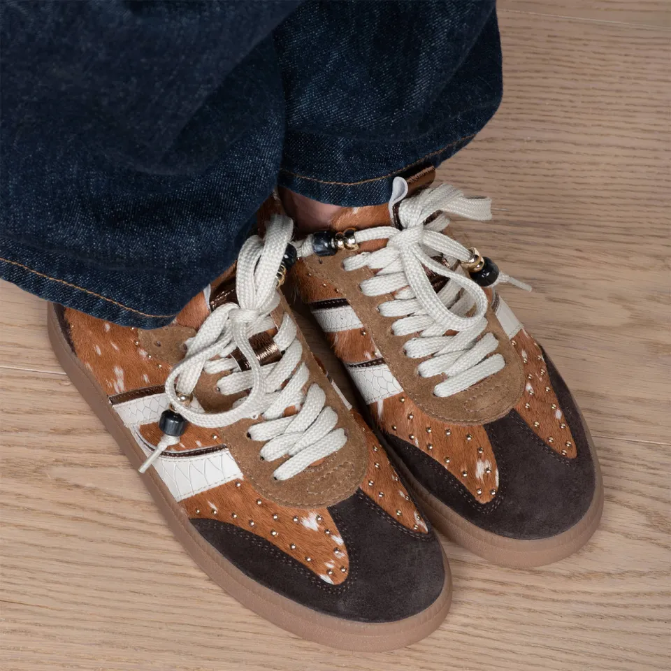 Haboob Skye sneakers met studs - bruin, foto 6