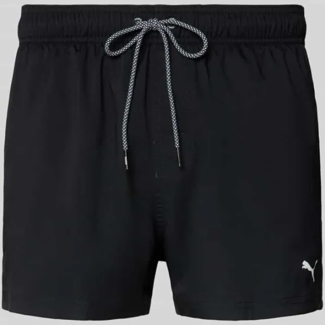 Puma Zwembroek met zijzakken en zak met klittenbandsluiting achteren Zwart