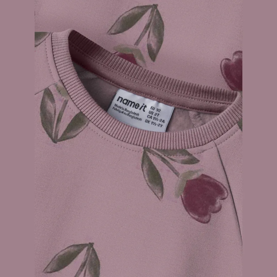 NAME IT MINI gebloemde sweater - roze, foto 3