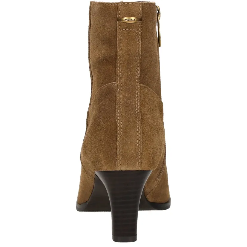 Mexx suède enkellaarzen met hak - cognac, foto 6
