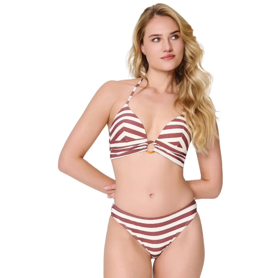 LingaDore voorgevormde triangel bikini set bruin/wit