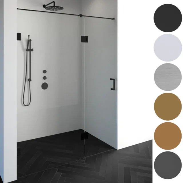Sanitop BRAUER Void nisdeur 2-delig helder glas 120x200 omkeerbaar met draaideur 60 aan glas incl. glascoating PVD goud
