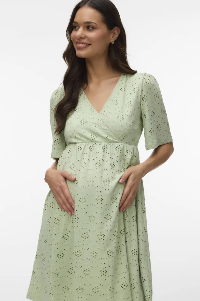 Mamalicious Mlanamaya wikkeljurk broderie groen