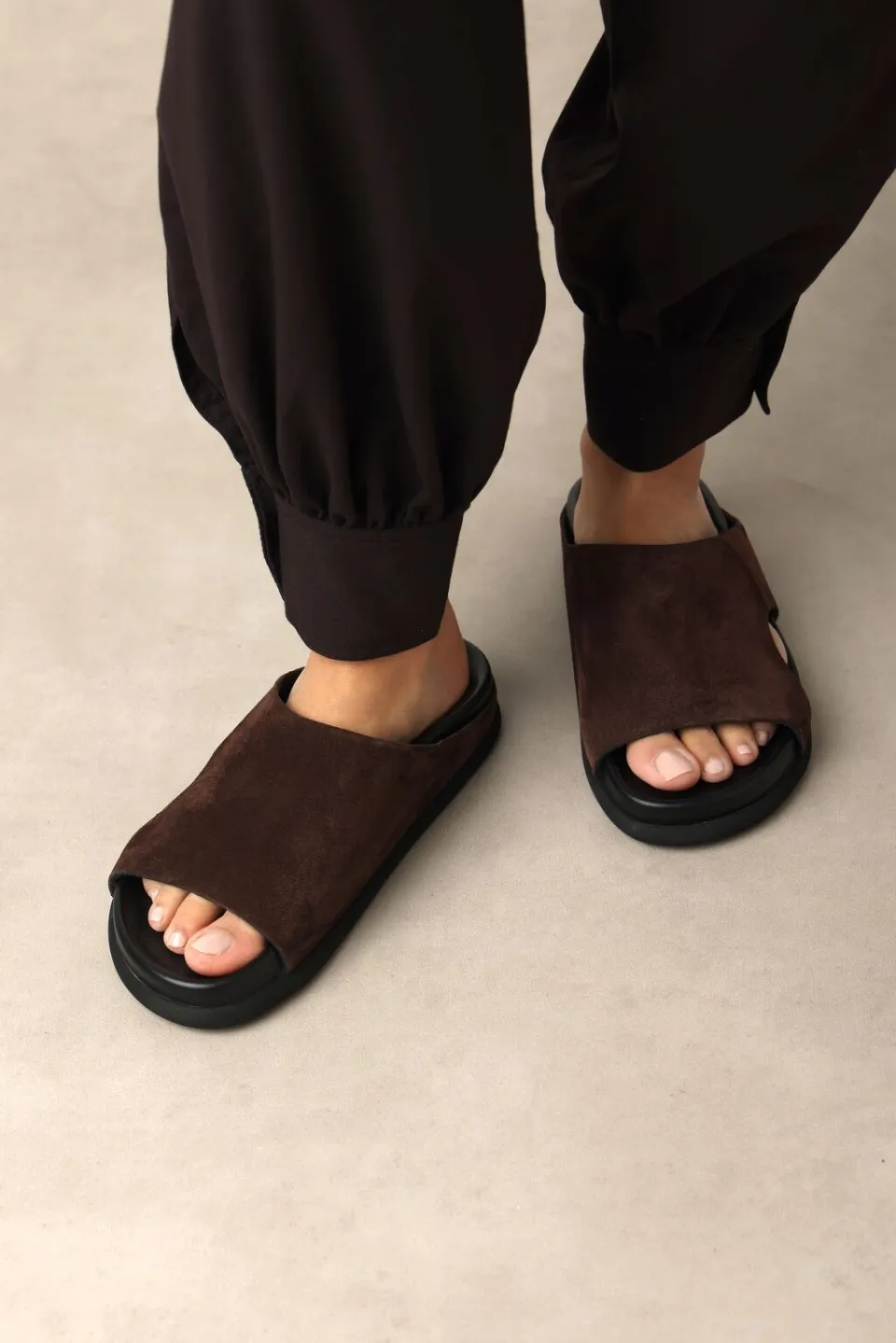 Shabbies Amsterdam Inga Close slipper Suède Donkerbruin, foto 8